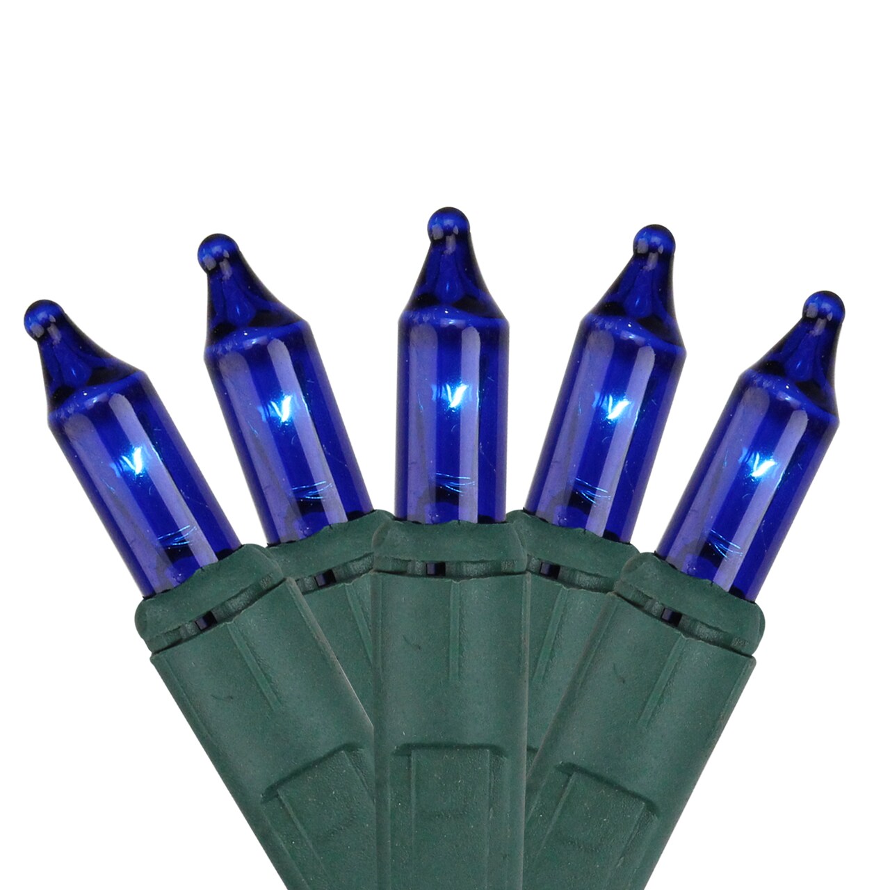 GE 100-Count Blue Mini ConstantON Christmas Light Set, 41.2 ft Green Wire